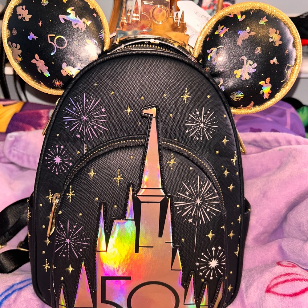Walt Disney World 50th Anniversary Grand Finale Loungefly Mini Backpack = NWOT